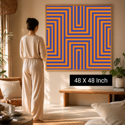 Serene abstract horizon line print for yoga altar backdrop