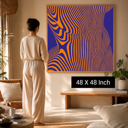 Serene abstract wave canvas for wellness studio aesthetic