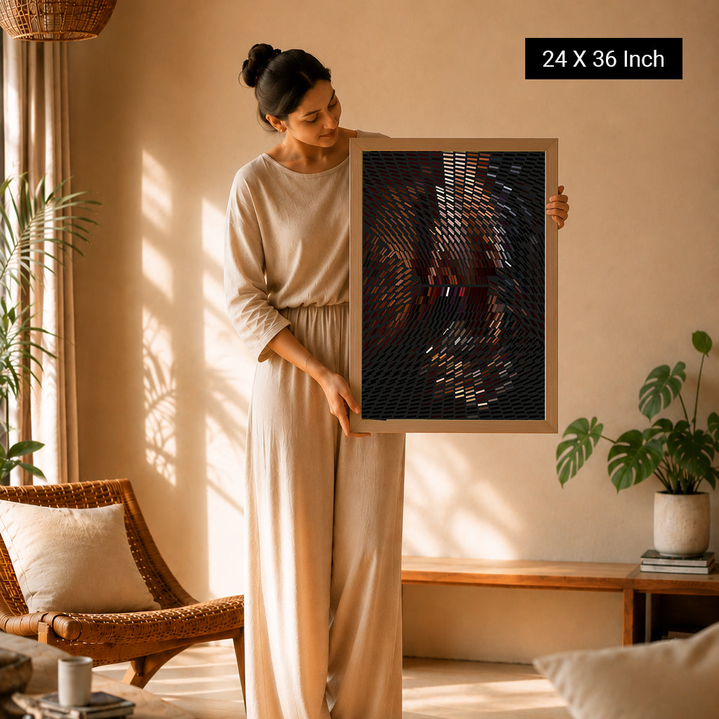 Smooth satin finish abstract print for subtle light reflection