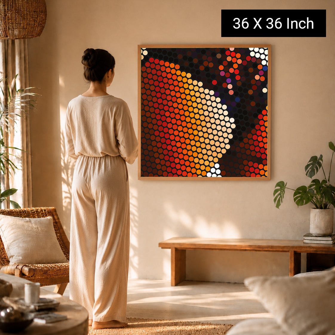 Soft clay tone abstract wall art for grounded emotional stability