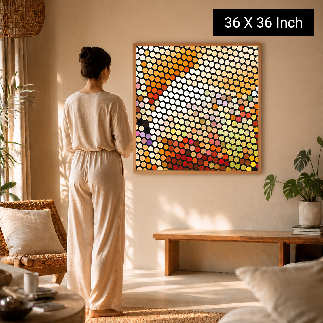 Soft forest green abstract canvas for stress relief decor