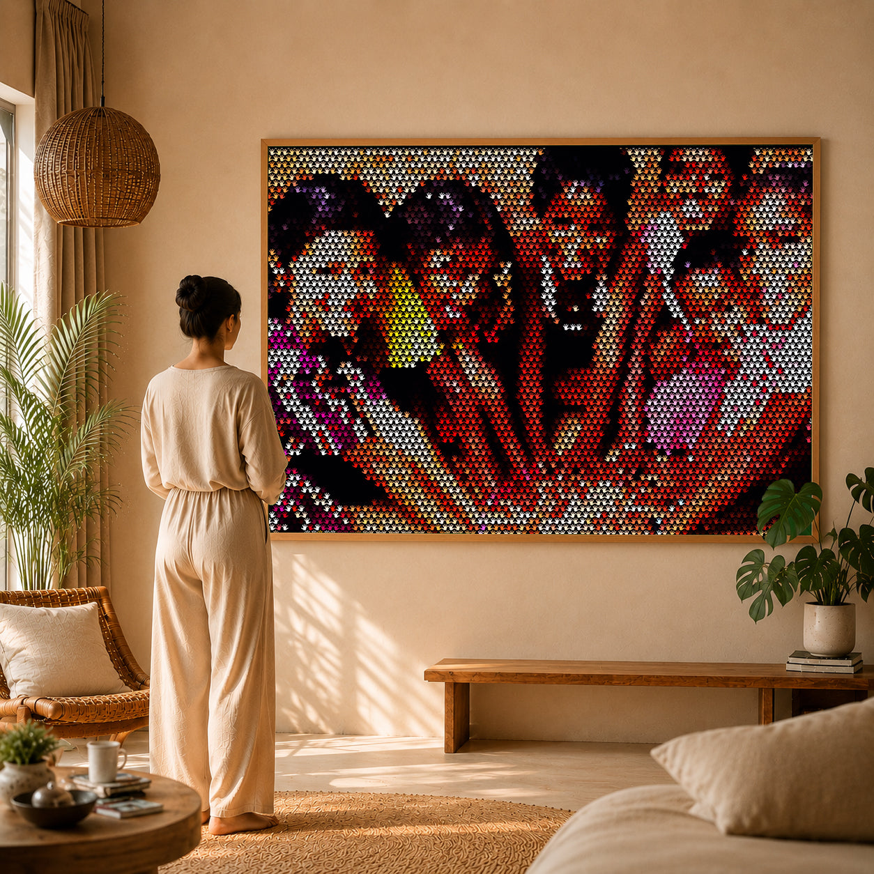 Soft sage and cream canvas print for teen bedroom sanctuary