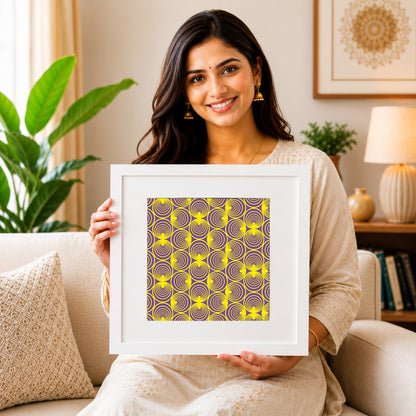 Soft teal color-therapy print for relaxation rooms.