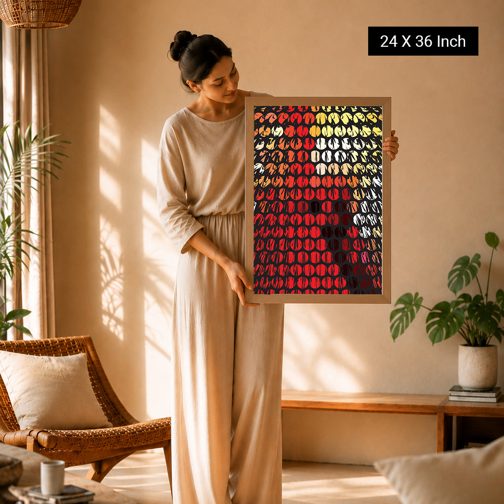 Soft terracotta mandala canvas print for a warm cozy vibe