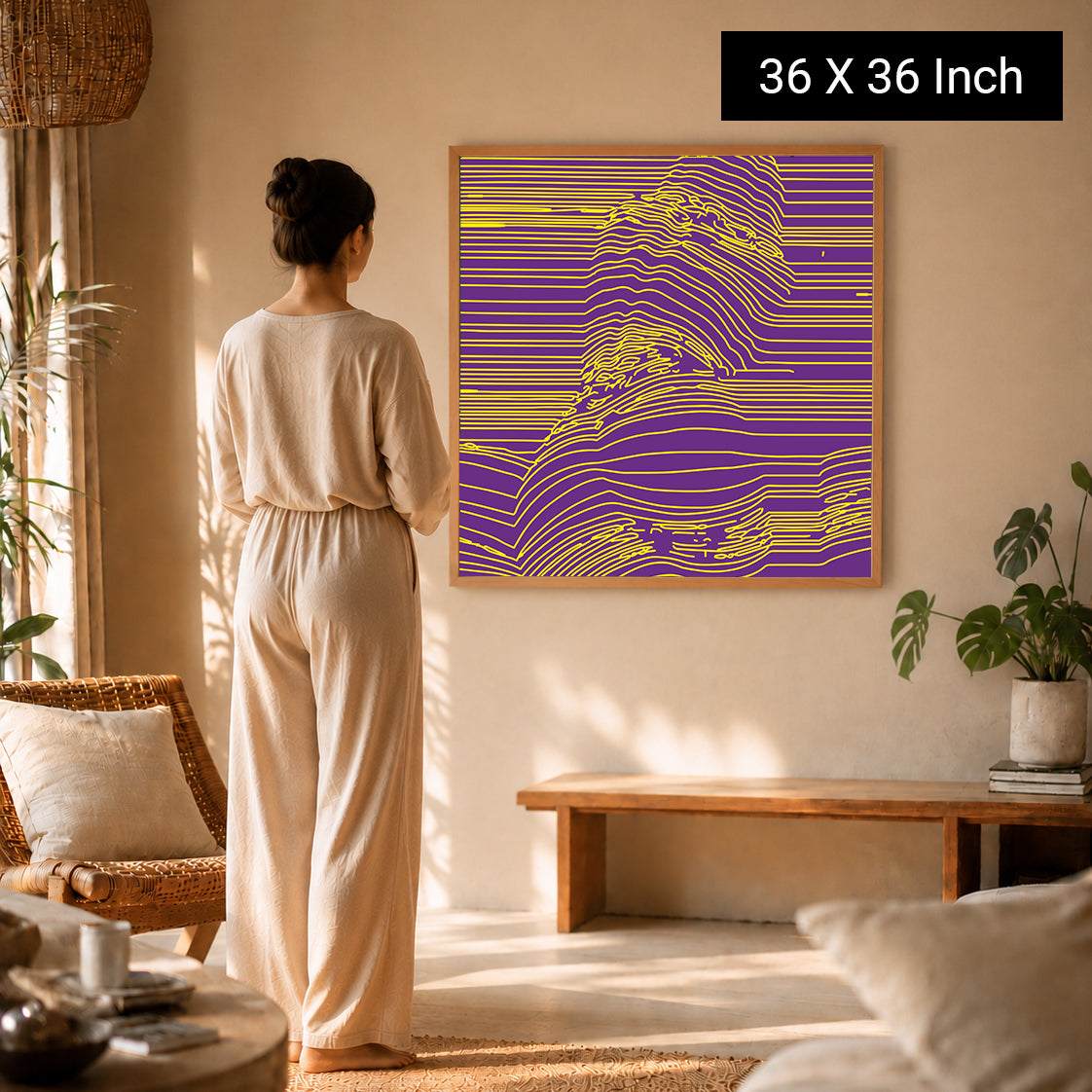 Soft warm glow abstract print for cozy meditation nooks