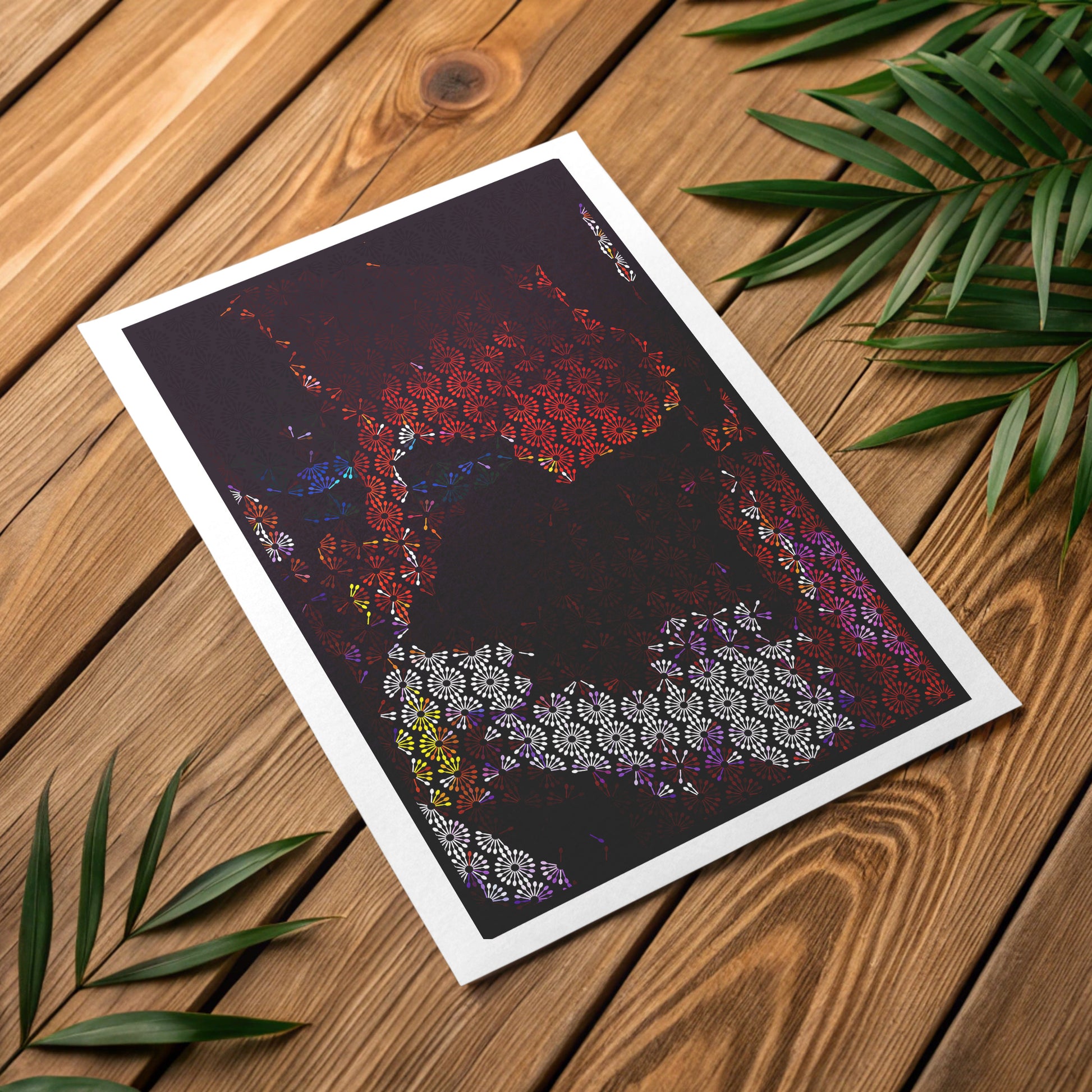 Soothing abstract dots poster for teen visual stress relief