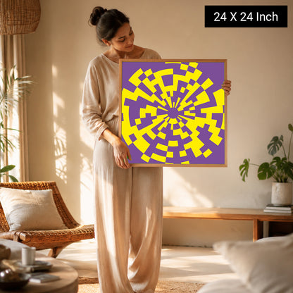 Soothing beige architectural lines print for warm Japandi interiors