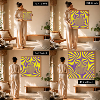 Soothing concentric line art canvas print for peaceful bedrooms