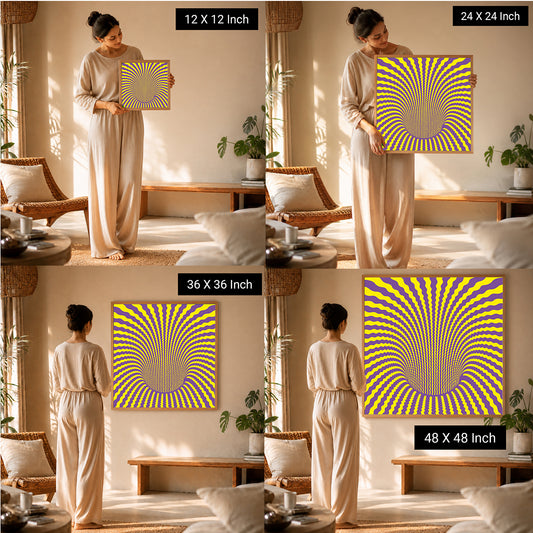 Soothing concentric line art canvas print for peaceful bedrooms