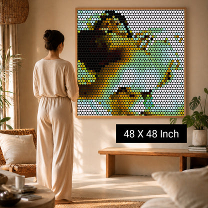 Soothing green canvas print for natural workspace focus