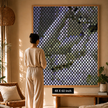 Soothing indigo blur canvas print for deep breathing exercises