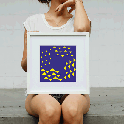 Soothing low-blue-light color field art print for evening computer work
