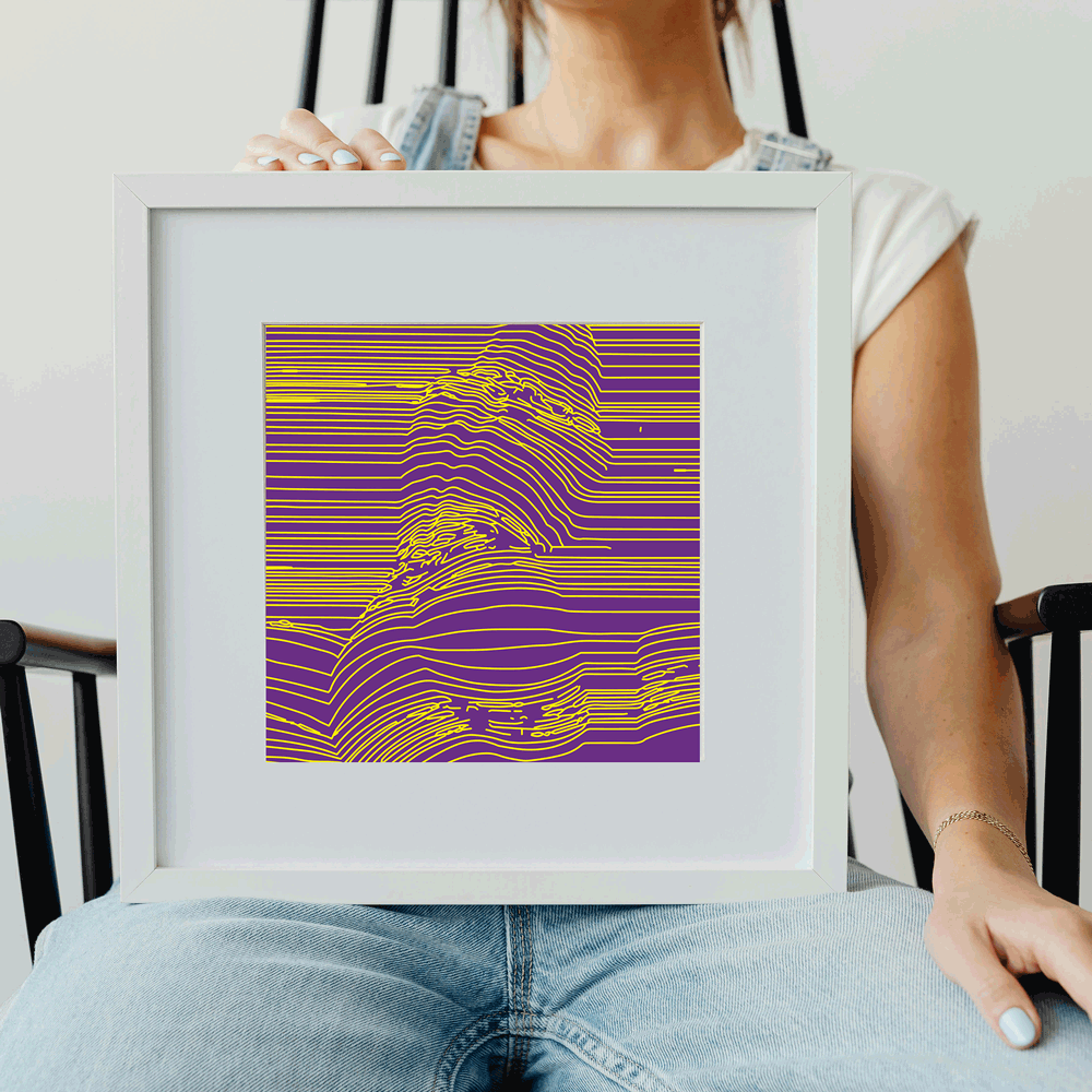 Soothing minimalist line poster for peaceful movement studios