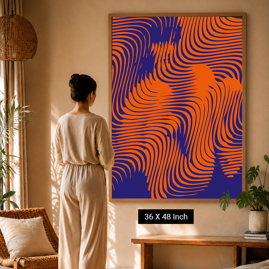 Soothing neutral tone Japandi canvas print for soft home aesthetic