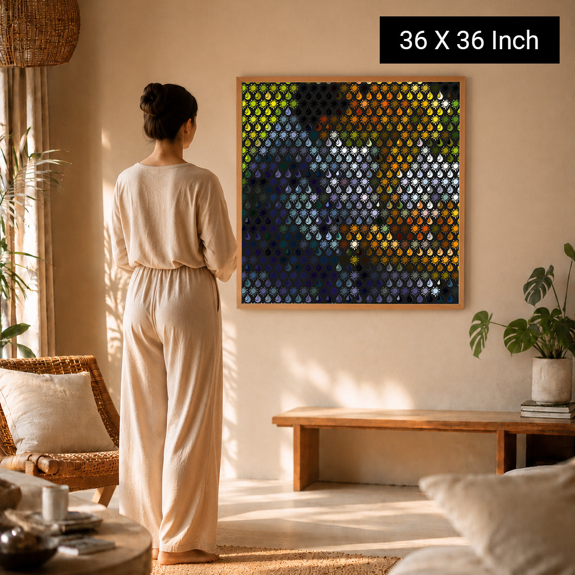 Soothing ocean wave abstract canvas for office stress relief