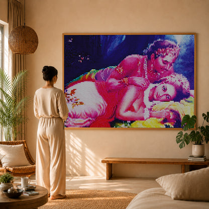 Soothing rainbow gradient canvas for child counseling spaces