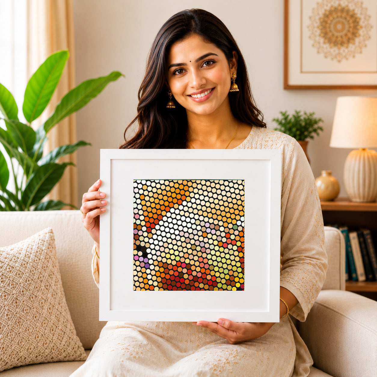 Soothing sunset palette print for therapy clinics.