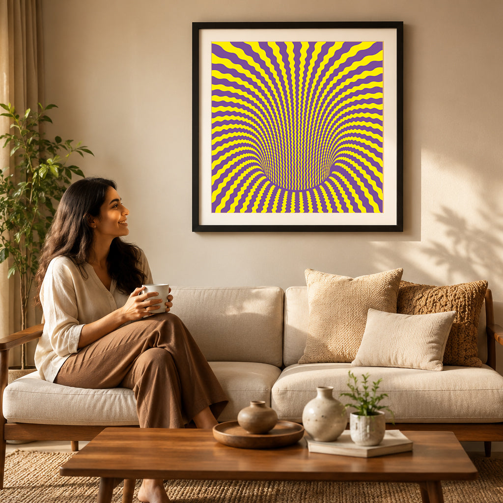 Soothing symmetrical mandala art print for meditation corners