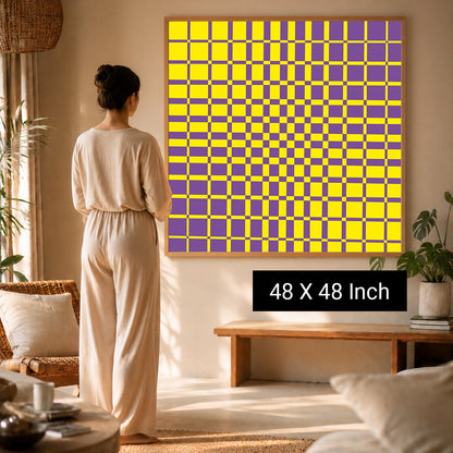 Soothing symmetrical wave lines canvas print for living walls
