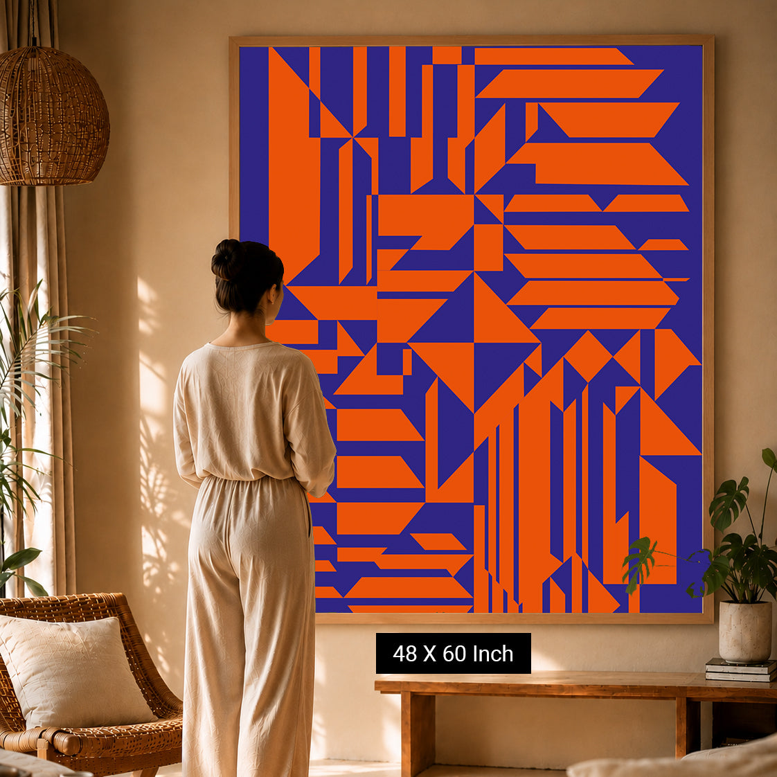 Soothing teal abstract poster for financial firm office decor