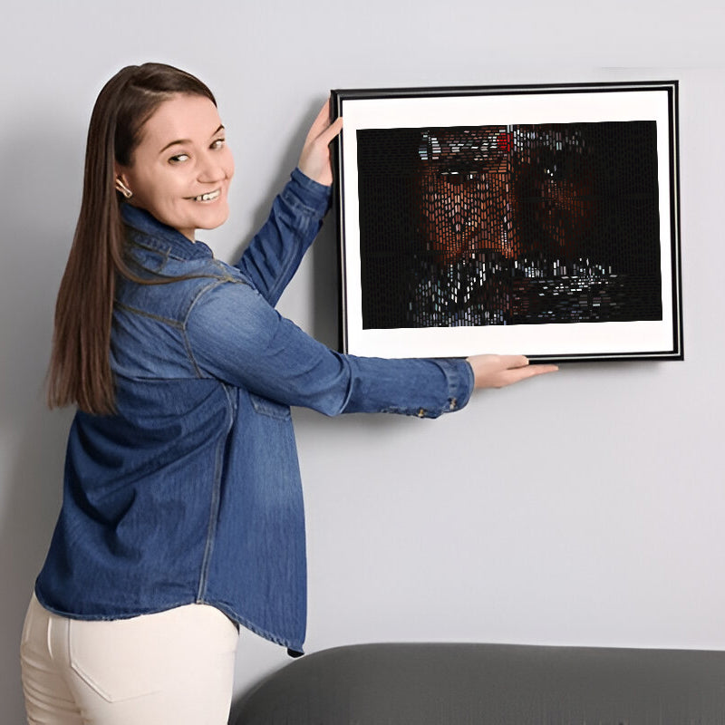 Soothing warm gray Japandi poster for productive office walls
