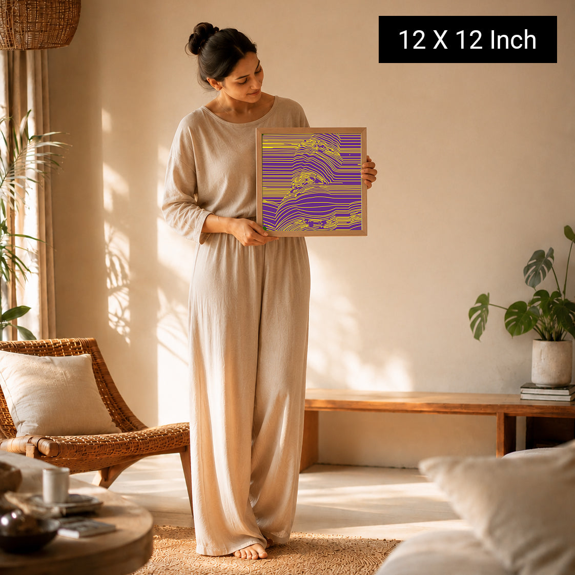 Soothing warm sandstone art print for holistic wellness hubs