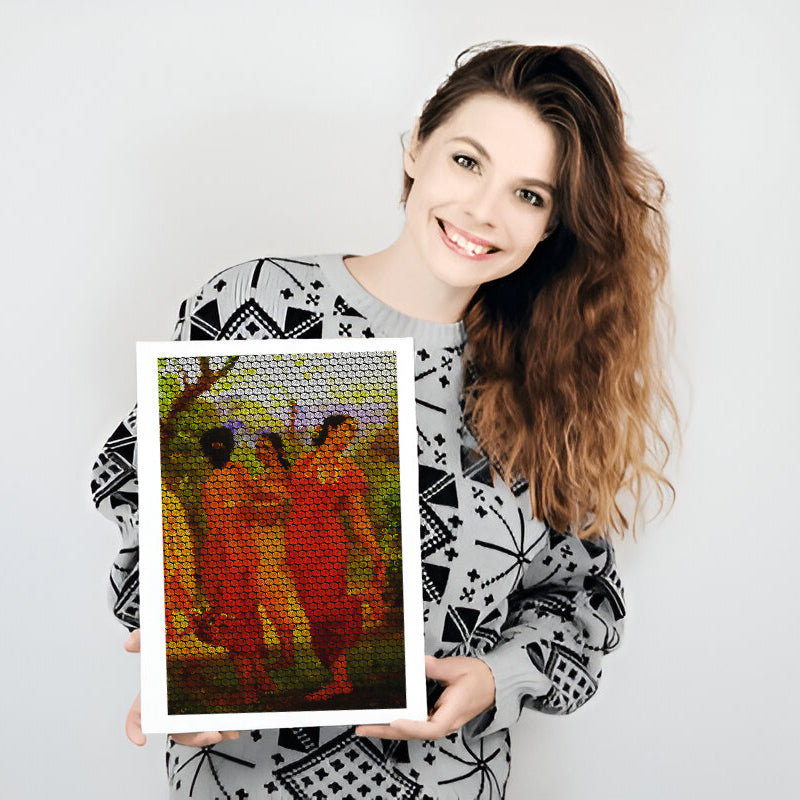 Optical illusion wall art for enhancing productivity in office