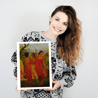 Optical illusion wall art for enhancing productivity in office