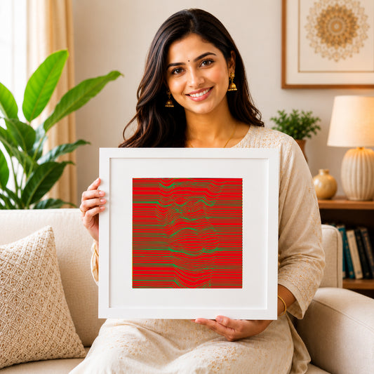 Tranquil mountain-haze print for peaceful interiors.
