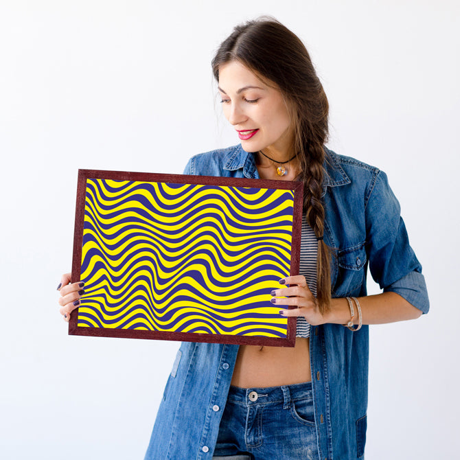 Therapy environment using a minimal monochrome symmetry print for focus.